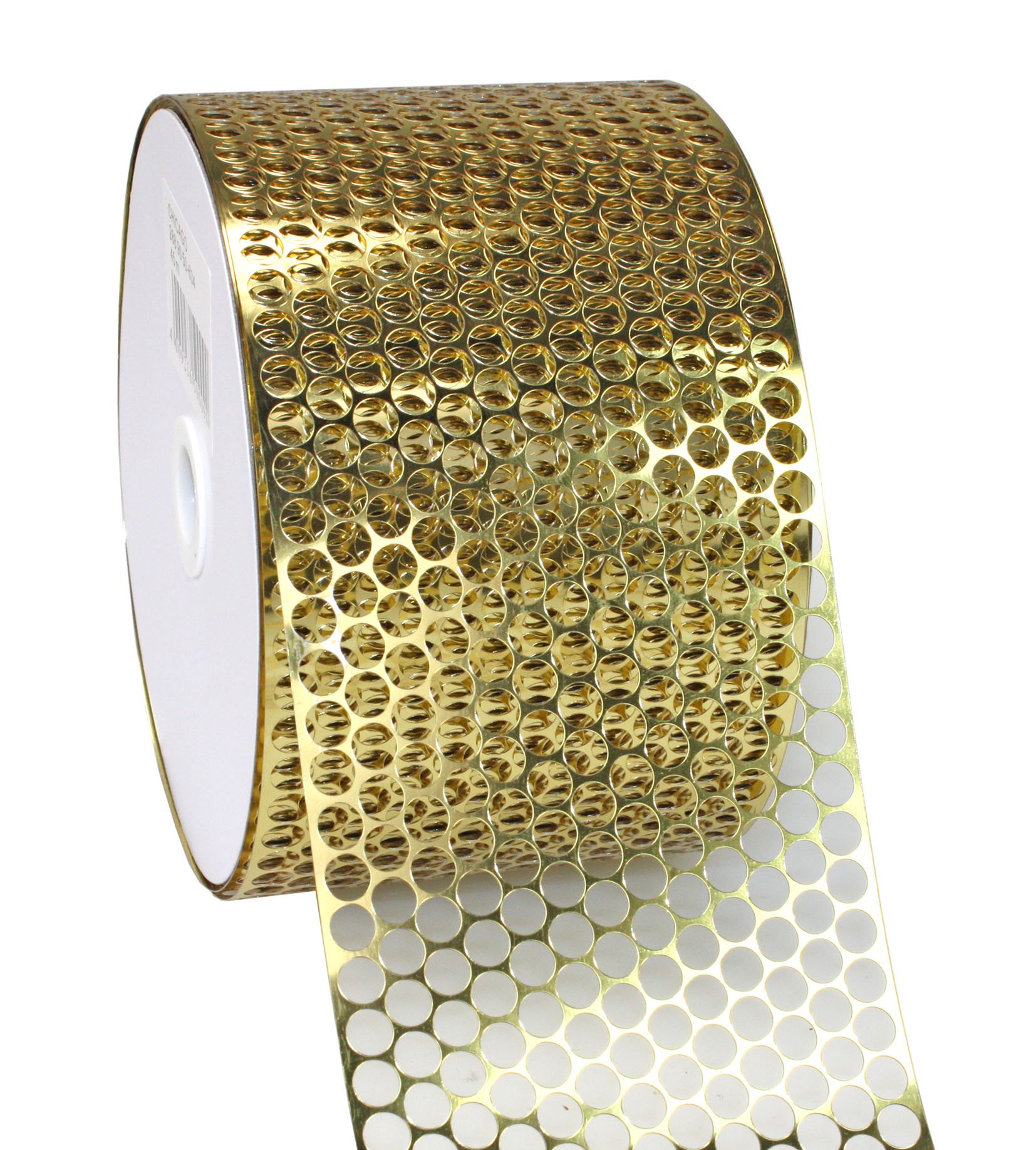C.E. Pattberg CHICAGO Perforated Ribbon - gold, 45 m Gift Band For Wrapping And Decorating, 80 mm Width, Metallic Ribbon For Weddings, Easter, Christmas, Birthdays, Crafting Ideas And Decorations — image 1
