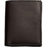 Premium Full Grain Bridle Leather Men’s Trifold Wallet With ID Window – Black - Made in USA