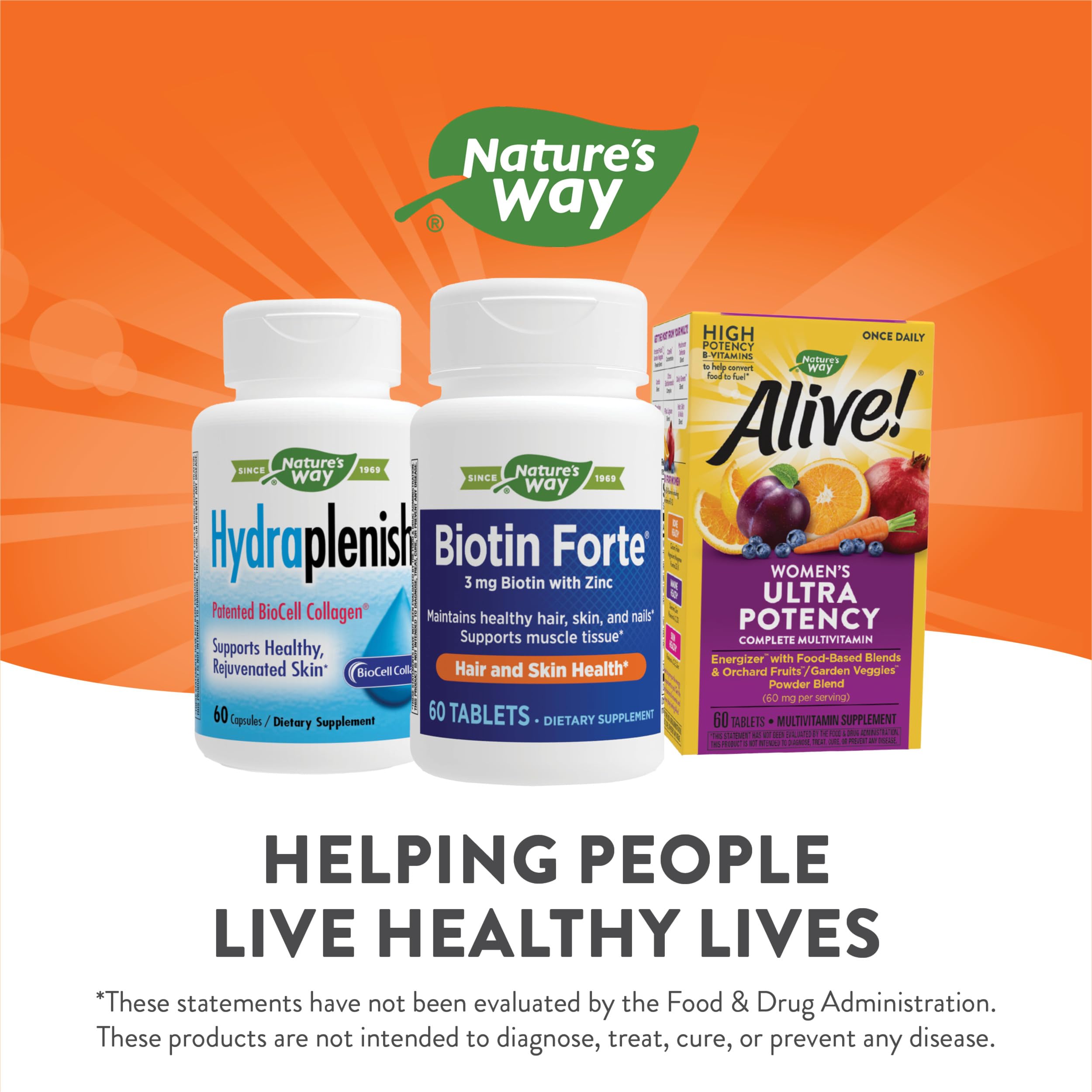Nature's Way Biotin Forte with Zinc, Promotes Healthy Hair, Skin, & Nails*, 60 Tablets