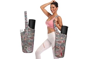 Cooclensportey Yoga Mat Bags and Carriers Fit All Your Stuff, Yoga Mat Carrier with Adjustable Shoulder Strap and Fixed Strap, Holds More Yoga Accessories with Large Side Pocket and Zipper Pocket, Yoga Gifts for Women and Yoga Lover.