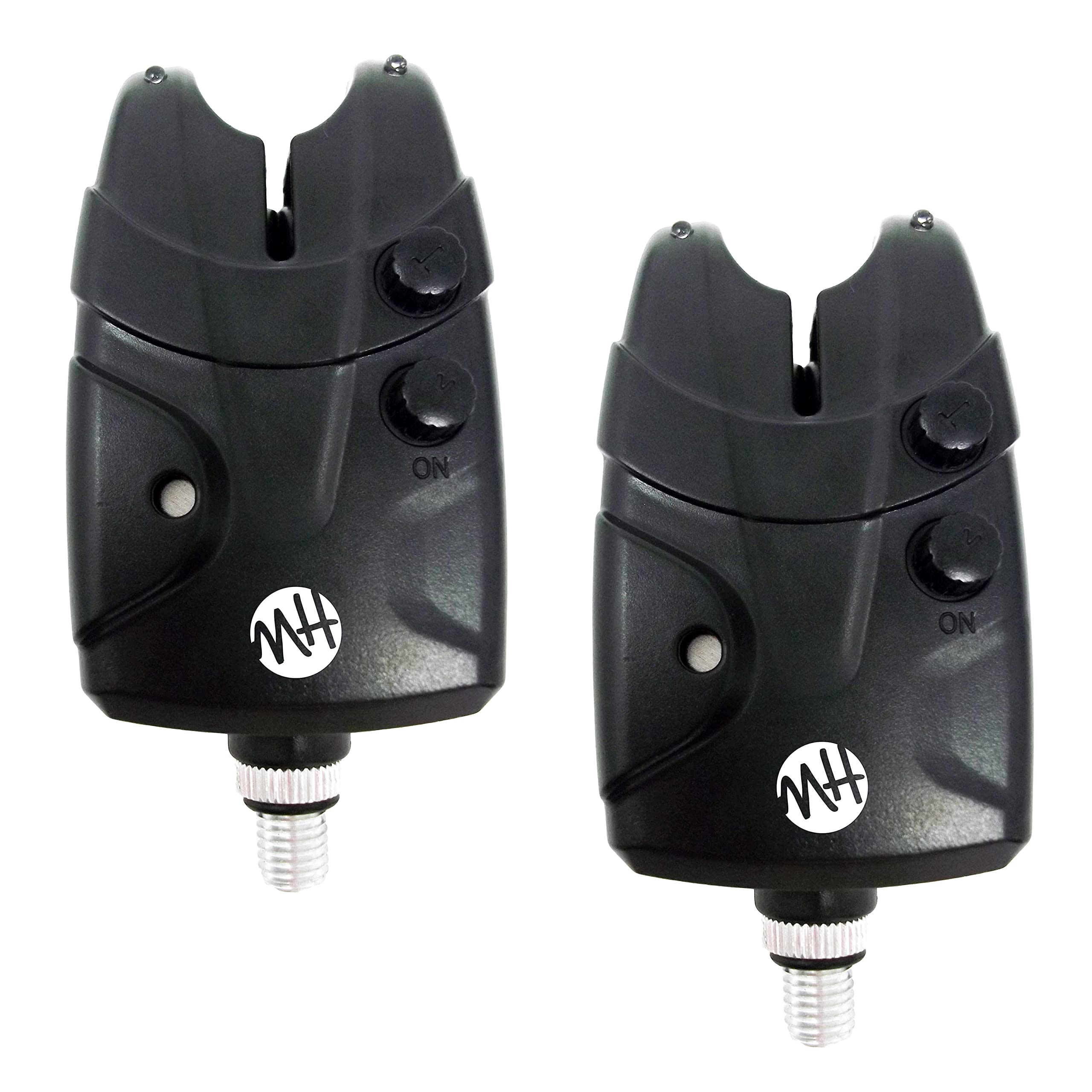 Matt Hayes Adventure Pack of 2 Water Resistant Multi-function Bite Alarm Carp with LED Lights and Audio Via Speaker Variable Volume & Tone - For Carp, Tench, Bream and Barbel [99-8021], Black