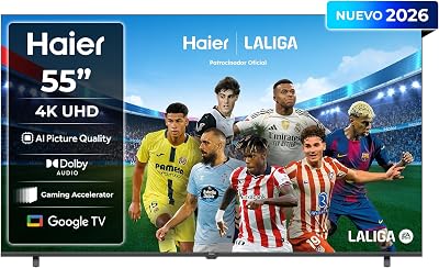 K85 4K UHD 55" H55K85GUX, Smart TV con Google TV, Chromecast, Dolby Audio, HDR10, MEMC, AI Picture Quality, Bluetooth 5.1, Gaming Accelerator 120Hz, USB 2.0 x 2, DBX TV, HDMI 2.1 x 4 [2026]