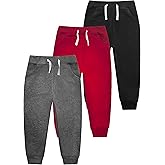 VOGRYE 3 Pack Boys Cotton Toddler Sweatpants Boys Joggers Pants with Pocket Drawstring for Kids 2T-14 Years