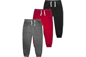 VOGRYE 3 Pack Boys Cotton Toddler Sweatpants Boys Joggers Pants with Pocket Drawstring for Kids 2T-6T