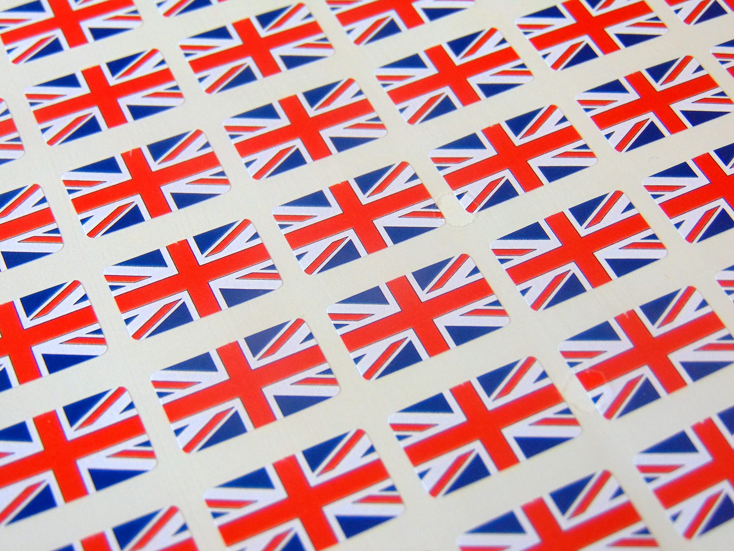 Pack of 64, 20x12mm, Union Jack British Self-Stick GB Flag Labels Great Britain Stickers