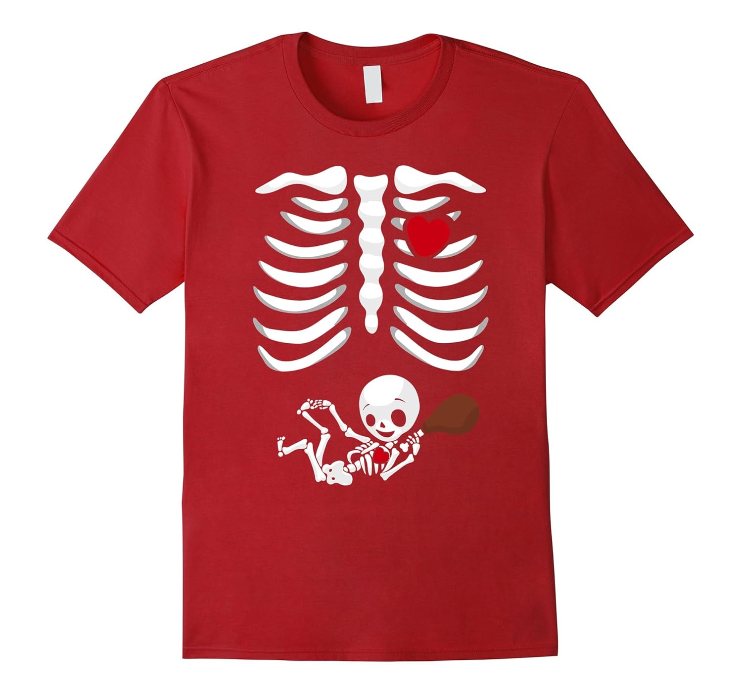 Pregnant Thanksgiving Shirt : X-Ray Skeleton Child w/ Turkey-ANZ