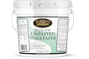 Roman Wheat-Based Wallpaper Paste Adhesive for Delicate Materials, Superior Wet Tack, Easy Application and Cleanup, Clear, GH