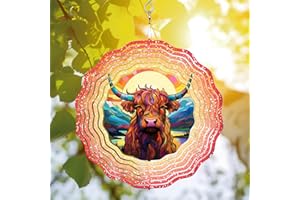 64DECALS 64memory Cow Wind Spinner, Cow Wind Spinner Hanging for Yard and Garden, Unique Gift Wind Spinner, 3D Hanging Wind Spinner Outdoor, Cute Cow Wind Spinner