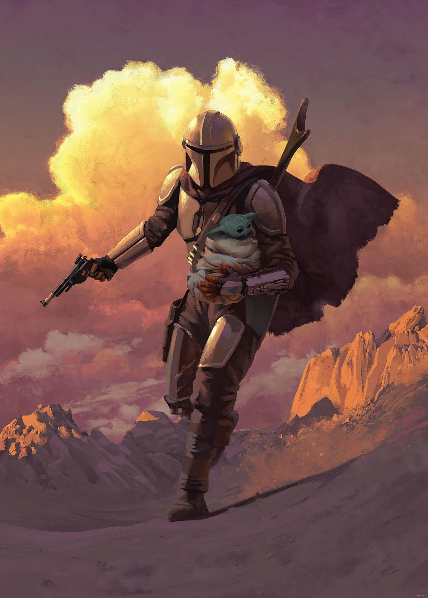 Komar Star Wars IADX4-020 Non-Woven Photo Wallpaper - Mandalorian Escape - Size: 200 x 280 cm (Width x Height) - Arvala-7 Nevarro