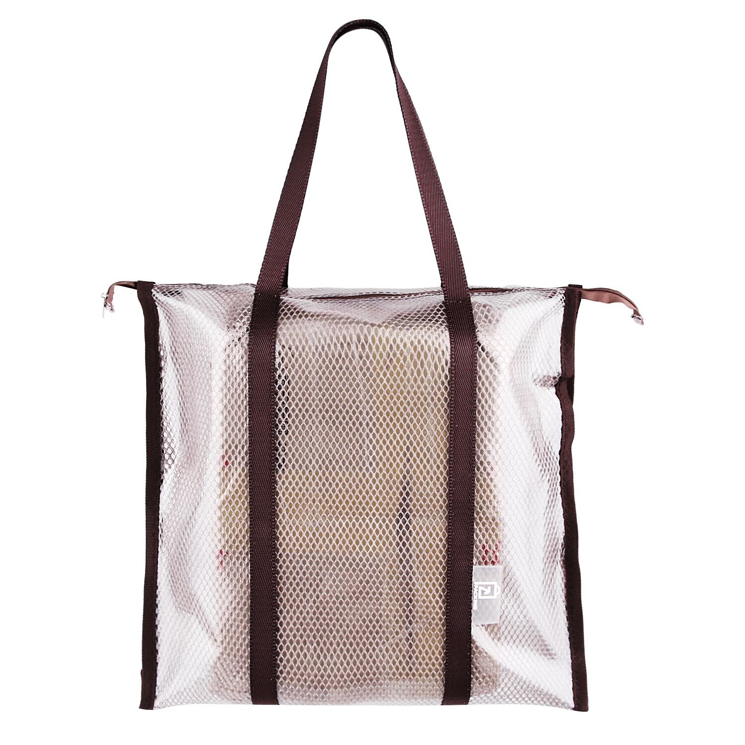Beach Bag, Clear Beach Handbag with Zipper Closure, Non - Sticky Sand, Perfect for Work, School, Sports Games Concerts and Beach.