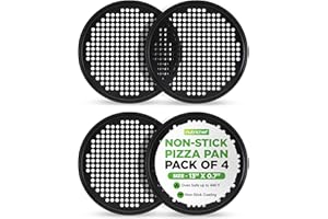 NutriChef Pizza Pan - 13’’ Non-Stick Round Bakeware, Oven and Dishwasher Safe, Commercial-Grade Carbon Steel Pans for Crispy 