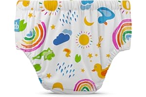 Charlie Banana Reusable Swim Diaper, Washable, with Easy On and Off Snaps for Baby Girls Boys, Soft and Snug Waterproof Fit to Prevent Leaks - Hello Sunshine, Size L (22-34 lbs)