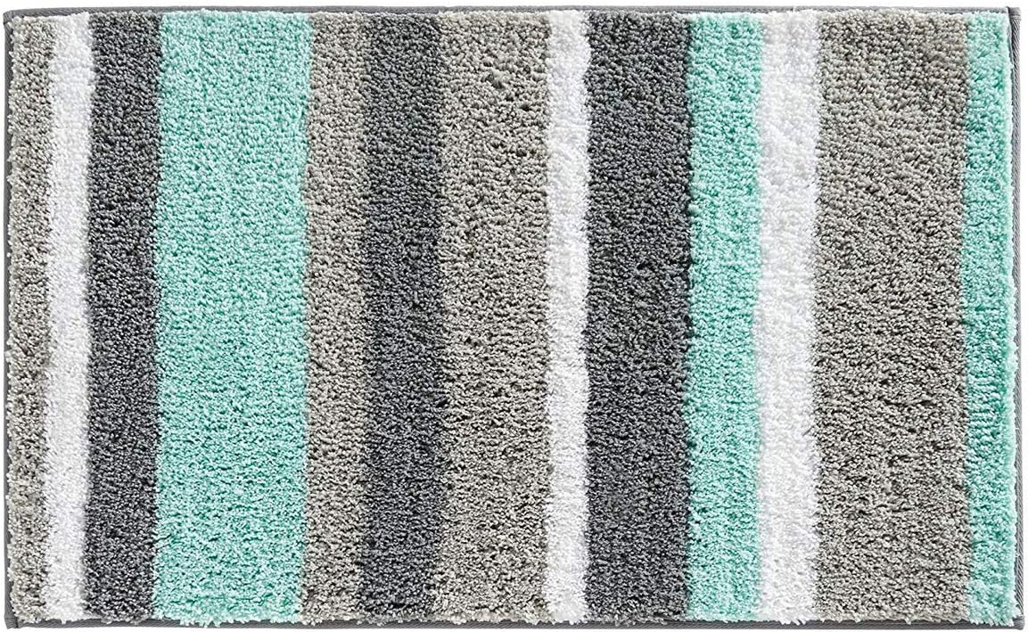 HEBE Non-Slip Bathroom Rug Mat Shag Microfiber Shower Bath Rug Absorbent Bath Mat for Bathroom Machine Washable 18"x26": Home & Kitchen