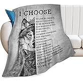 banonaty Wolf Blanket Wolfs Throw Blankets Black and White Wolf Gifts for Men Women Adults Boys Girls Fleece Flannel Blanket Plush Bedding for Couch Sofa Bed Room Decor 40"X50"