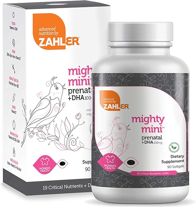 Zahler Mighty Mini Prenatal Dha One A Day Prenatal Vitamins With Dha Certified Kosher 90 Softgels Health Personal Care Amazon Com