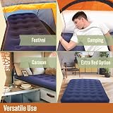 Milestone Camping Inflatable Flocked Airbed Double 191x137x22cm view 8