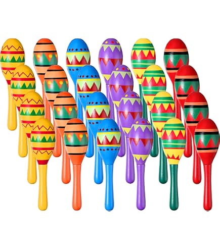 Honoson 12 Pcs Wooden Fiesta Maracas 6 Cinco De Mayo Mini Sombrero Top Hat for Sombrero Mexican Party Decor(18 Pcs,Fresh Style Honoson 12 Pcs Wooden Fiesta Maracas 6 Cinco De Mayo Mini Sombrero Top Hat for Sombrero Mexican Party Decor(18 Pcs,Fresh Style