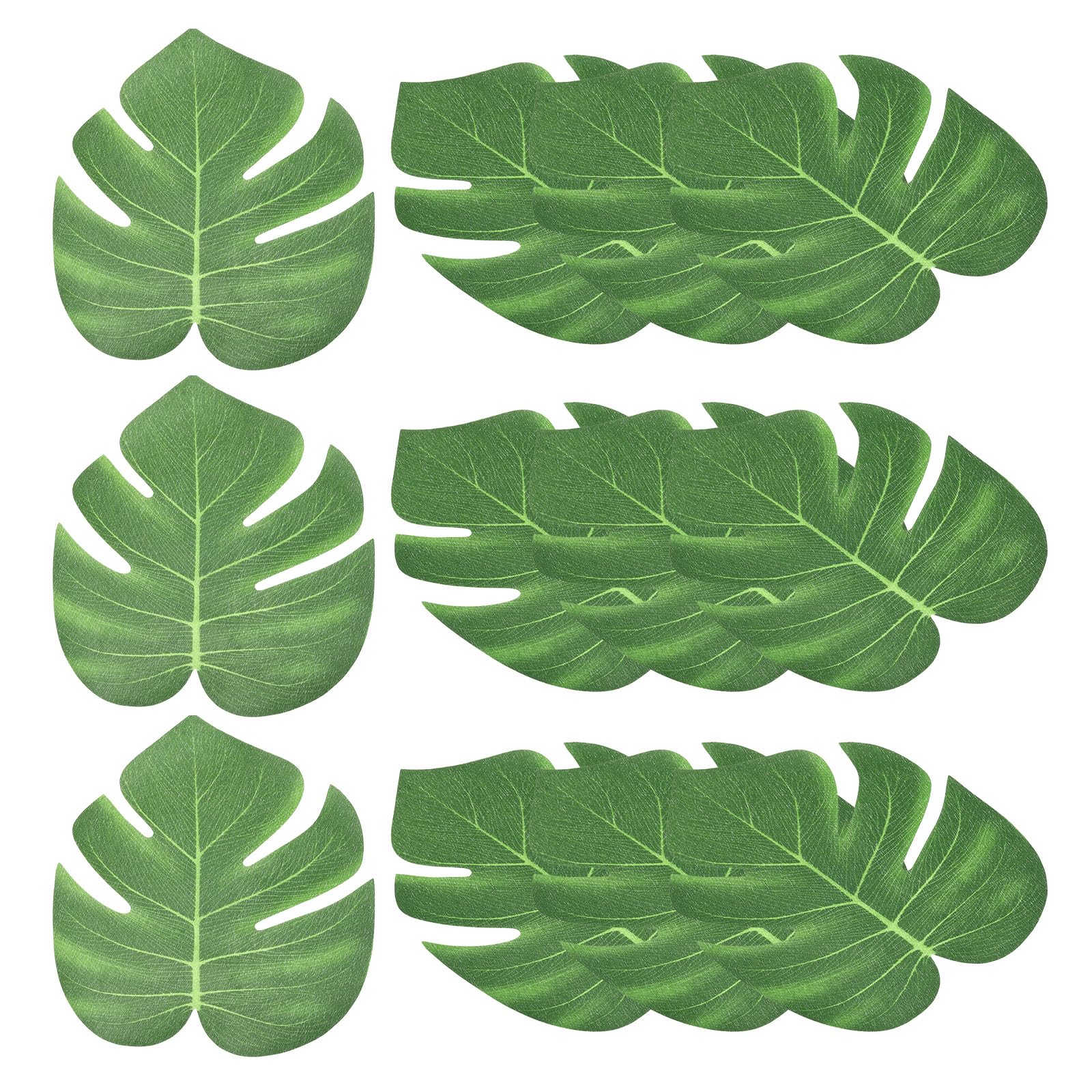 PATIKIL 8" Green Palm Leaves, 50 Pack Artificial Palm Leaves Faux Palm Fronds Fake Palm Leaf Simulation Tree Leaves for Home Hawaiian Jungle Beach Party, Style 16