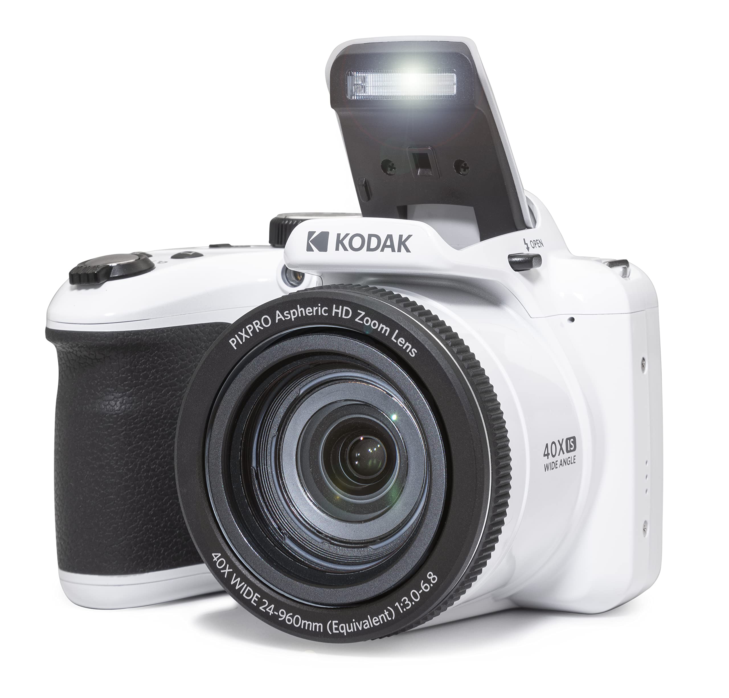 KODAK PIXPRO AZ405-WH 20MP Digital Camera 40X Optical Zoom 24mm Wide Angle Lens Optical Image Stabilization 1080P Full HD Video 3
