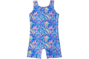 UMELOK Girls Gymnastics Leotards One Piece Shorts Sleeveless Biketards Kids Dance Outfit
