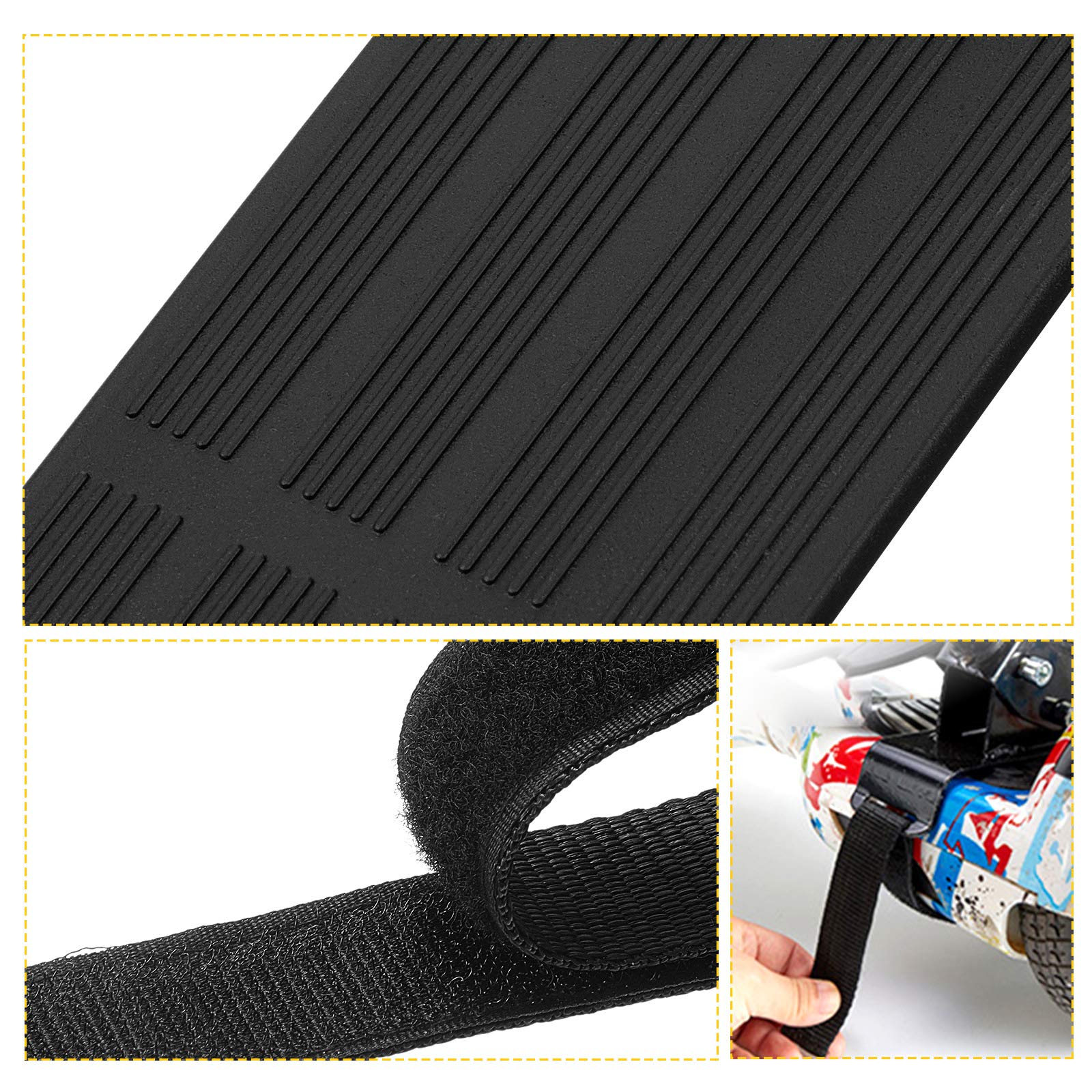 8 Pieces Adjustable Hoverboard Seat Attachment Straps and 4 Hoverboard Go Cart Strap Protector Hook Loop Fastening Cable Replacement for Kart Accessories Self Balance(19.68 Inches)