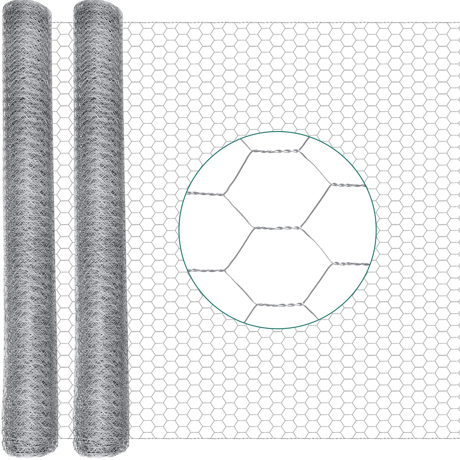 Photo 1 of GlikCeil 72 in x 200 ft Chicken Wire Fencing Metal Floral Chicken Wire Mesh for Crafts Poultry Garden, 1 Inch Hexagonal Galvanized Hardware Cloth Netting for Poultry Coop Barrier Rabbit Cage(Silver)