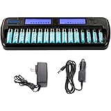 Knox 16-Bay Rapid Ni-MH AA/AAA Battery Charger With 12 AA & 4 AAA Batteries