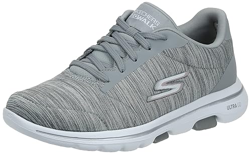 Skechers Women's Go Walk 5 True Sneaker, Grey, 9 Wide