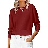 ANRABESS Women’s Long Sleeve Sweaters Cropped Crew Neck Business Casual Light Weight Sweater Tops Fall Fashion Clothes 2025
