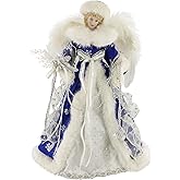 Windy Hill Collection 14" Inch Standing Blue Angel Christmas Tree Topper or Table Top 414530