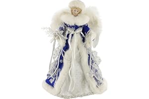 Windy Hill Collection 14" Inch Standing Blue Angel Christmas Tree Topper or Table Top 414530