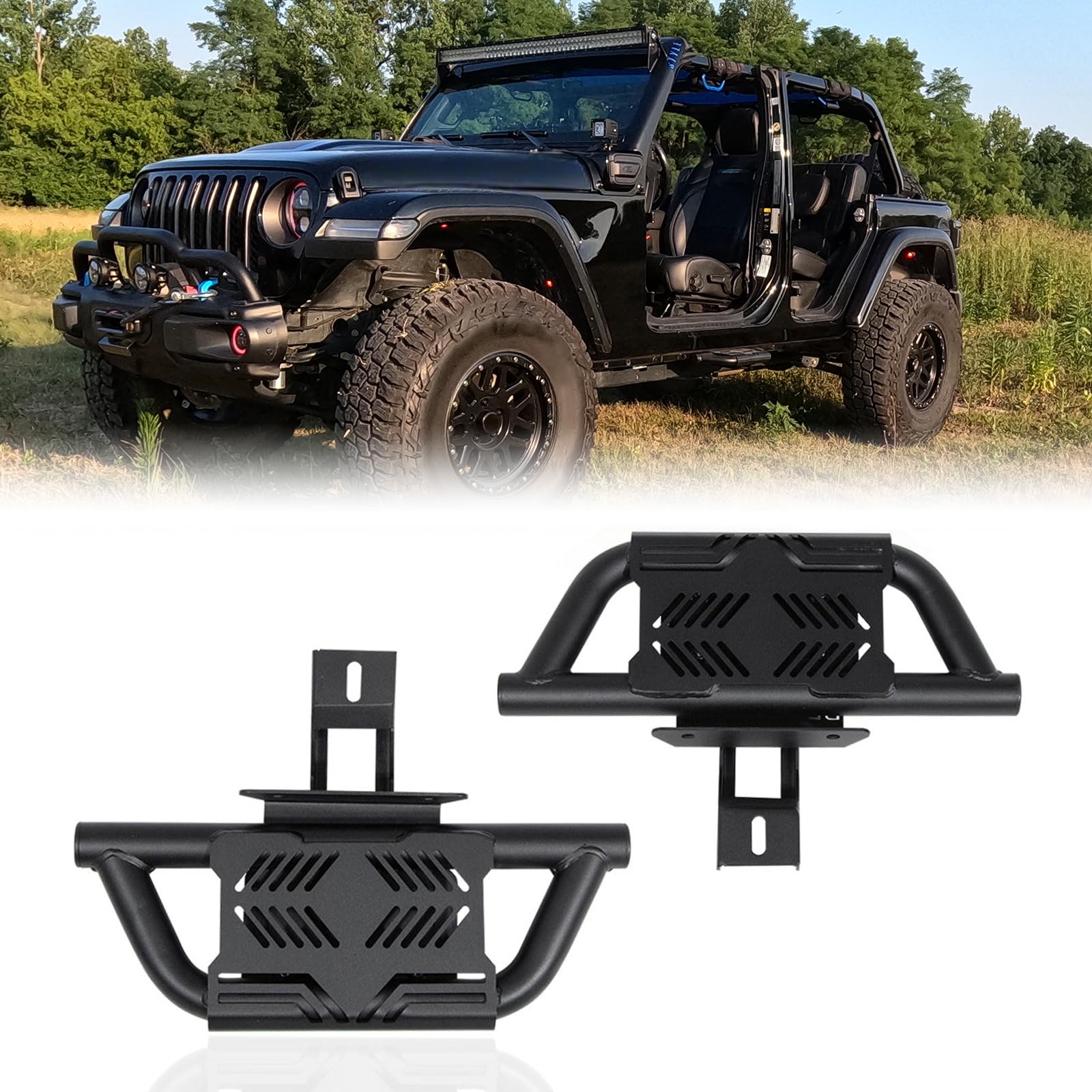 Photo 1 of Trumgeta 2X EZ Side Steps Fit for 2018-2025 Jeep Wrangler JL 2-Doors or JL 4-Doors Front Door Running Boards 350 LBS (NOT for Rock Rails)