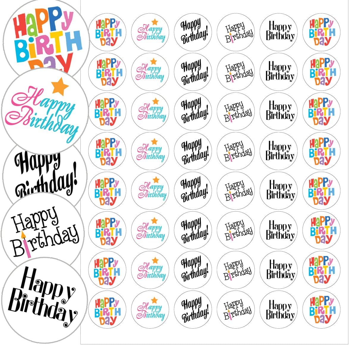 Happy Birthday Envelope Seals 1.2" Happy Birthday