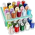 New brothread 30 Colors Polyester Embroidery Machine Thread Kit 500M (550Y) Each Spool - Colors Compatible with Janome and Robison-Anton Colors - Assortment 1
