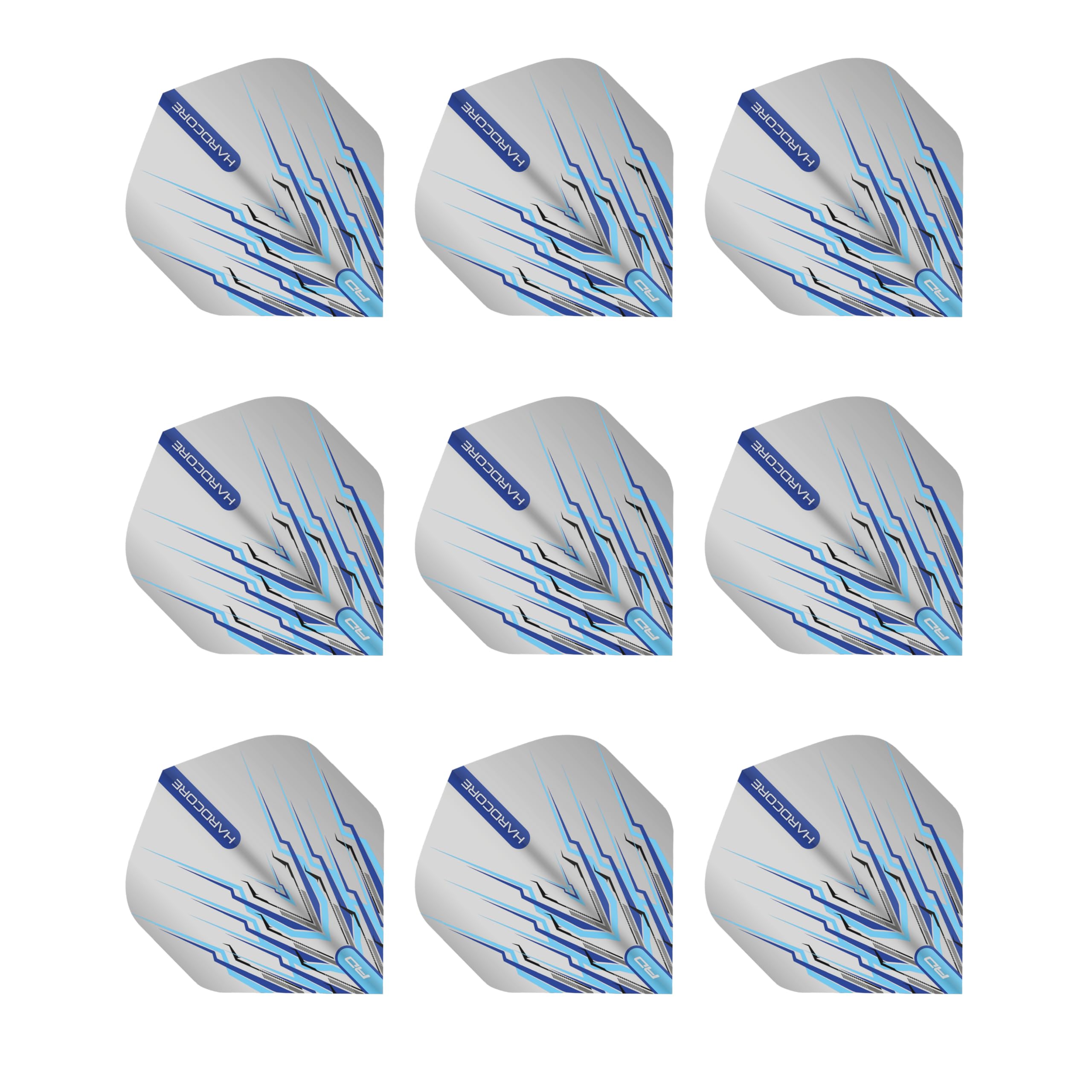 RED DRAGON Peter Wright Snakebite Hardcore Mohawk Blue Dart Flights - 3 Sets Per Pack (9 Flights in Total)