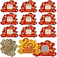 Wiooffen 50PCS Chinese New Year Scratch Off Cards Year of The Snake Scratch Off Fortune Cards with 25 Chinese Fortune Coins 2025 Chinese New Year Party Decorations Lunar New Year Party Supplies