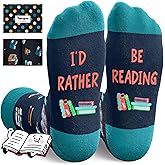 HAPPYPOP Funny Reading Writing Gifts - Book Lover Socks for Female Male Readers Authors