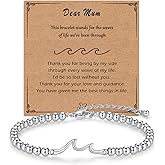 Fnirgexa Wave Bracelets for Women, Green Beaded Bracelets for Women, Trendy Encouragement Jewelry Birthday Gift for Friend Daughter Sister Nana Mom