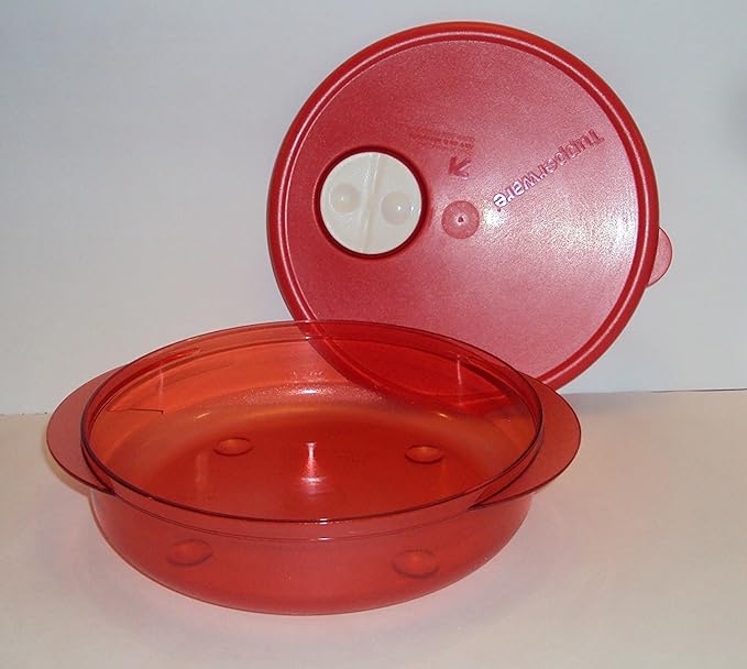 Tupperware Rock N Serve Microwave Bowl 3 1/4 Cup Large Round Shallow Red Review