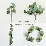 Homcomodar Eucalyptus Seeded Stem 12Pcs 11.4in Artificial Greenery Leaves view 3
