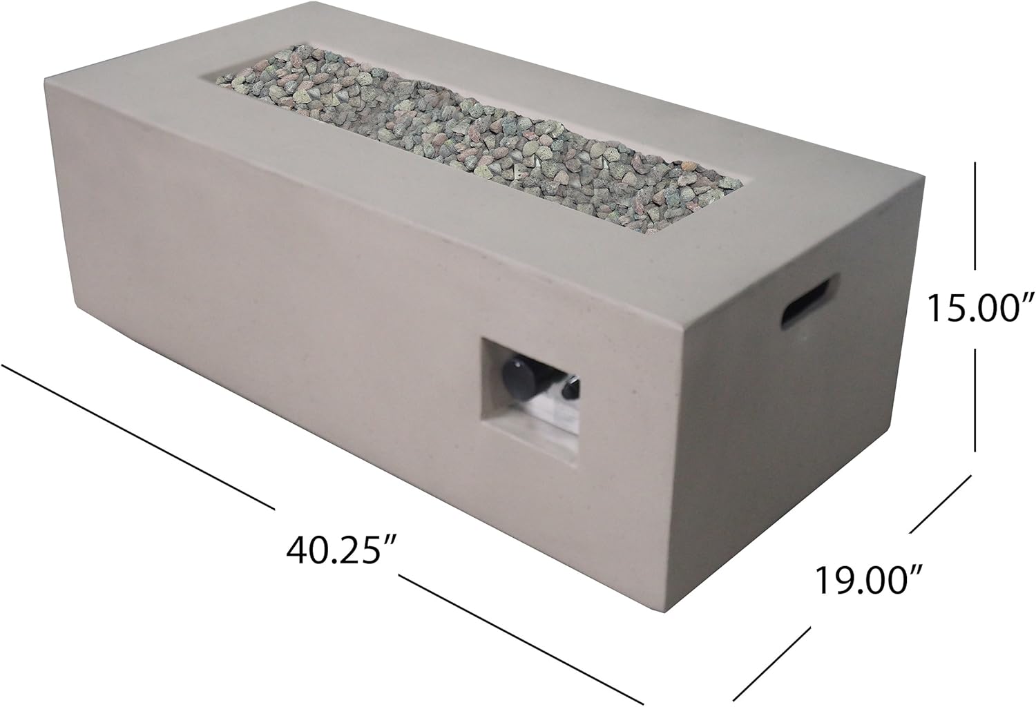 Christopher Knight Home 305215 Nicola Outdoor 40 Inch Rectangle Fire Pit, Light Gray : Garden & Outdoor