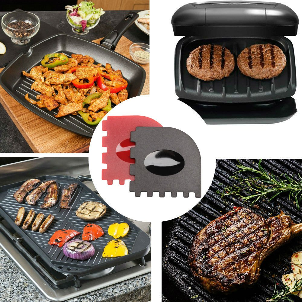 CATACC Pan Scrapers Durable Plasitc Grill Pan Scrapers With Silicone