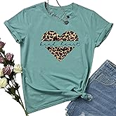 LOOKFACE Women Leopard Graphic Tees Cute Soft Cotton Tops