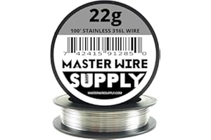Stainless Steel 316L - 100' - 22 Gauge Wire - 100ft - 0.65mm - 0.025in - Made in USA - Master Wire Supply