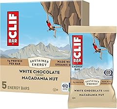 CLIF BAR - White Chocolate Macadamia Nut Flavor - Made with Organic Oats - 9g Protein - Non-GMO - Plant Based - Energy Bars -