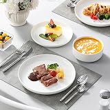 MALACASA Luna 18-Piece Dinner Set White Porcelain for 6 view 5