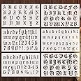 Outus 8 Pieces Letter Stencils Old English Reusable Plastic Calligraphy Letter Numerals Craft Stencils Gothic Font Alphabet Number Templates for Writing Drawing Painting DIY Crafts Scrapbook Journal