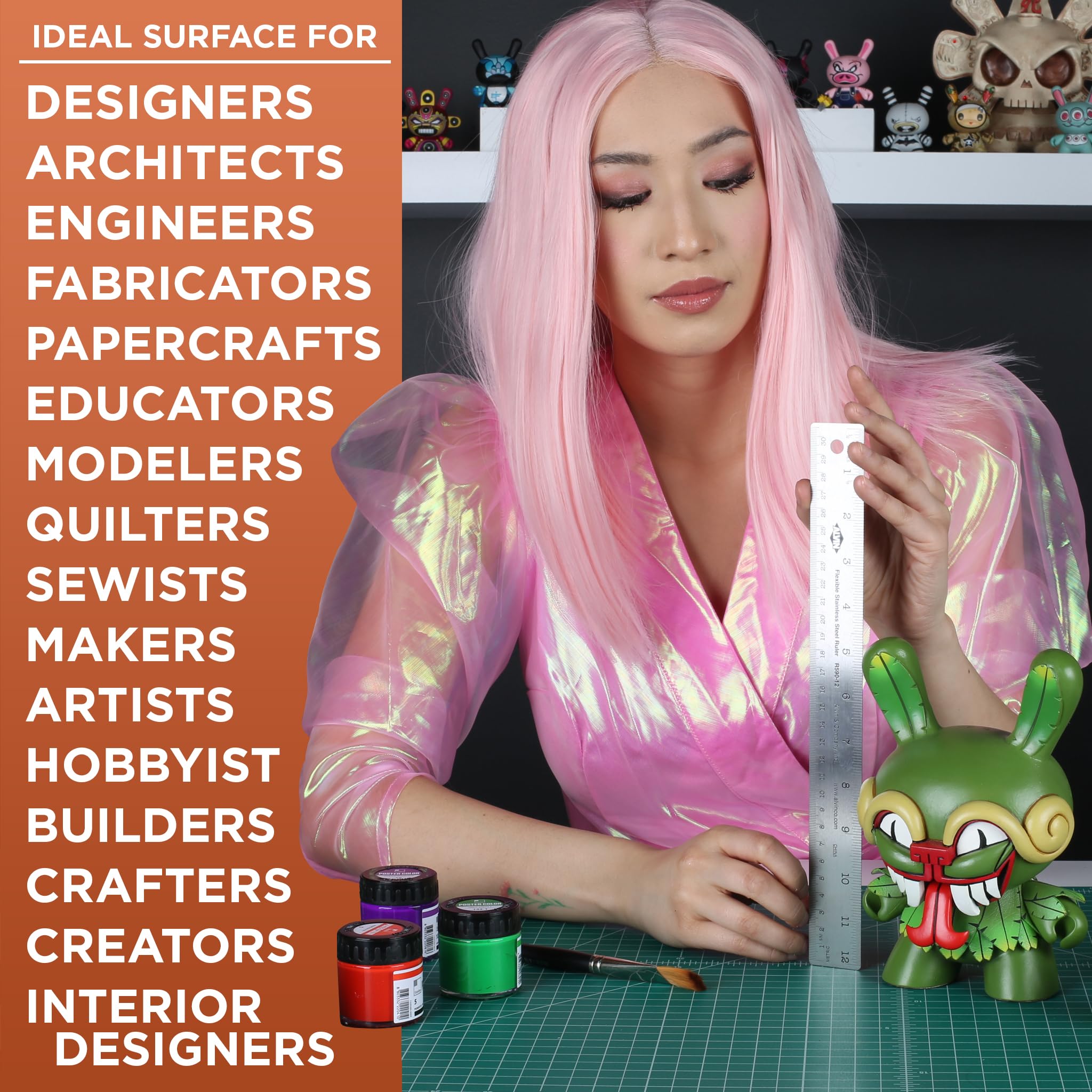 ALVIN GBM Self-Healing Cutting Mat 18 x 36 inch | Double-Sided Green/Black | 5-Layer Gridded Surface for Arts, Crafts and Sewing - Model GBM1836