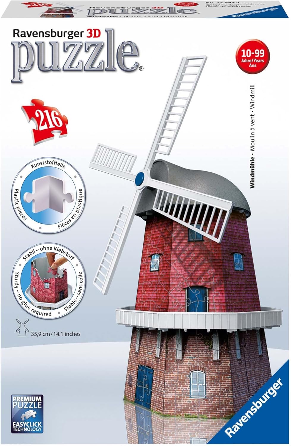 Ravensburger 12563 Windmühle, 3D PuzzleBauwerke, 216 teile Amazon