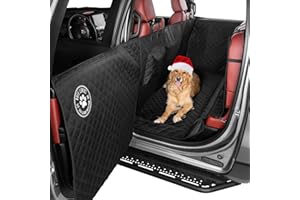 Ruff Liners XL Floor Cover with Door Protection, Black – As Seen on Shark Tank – Fits Full Size Crew Cab Trucks with Fold Up Seats, Waterproof & Machine Washable – Sturdy XL Dog Hammock for Truck